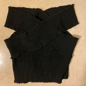 Urban Outfitters Black Smocked Top